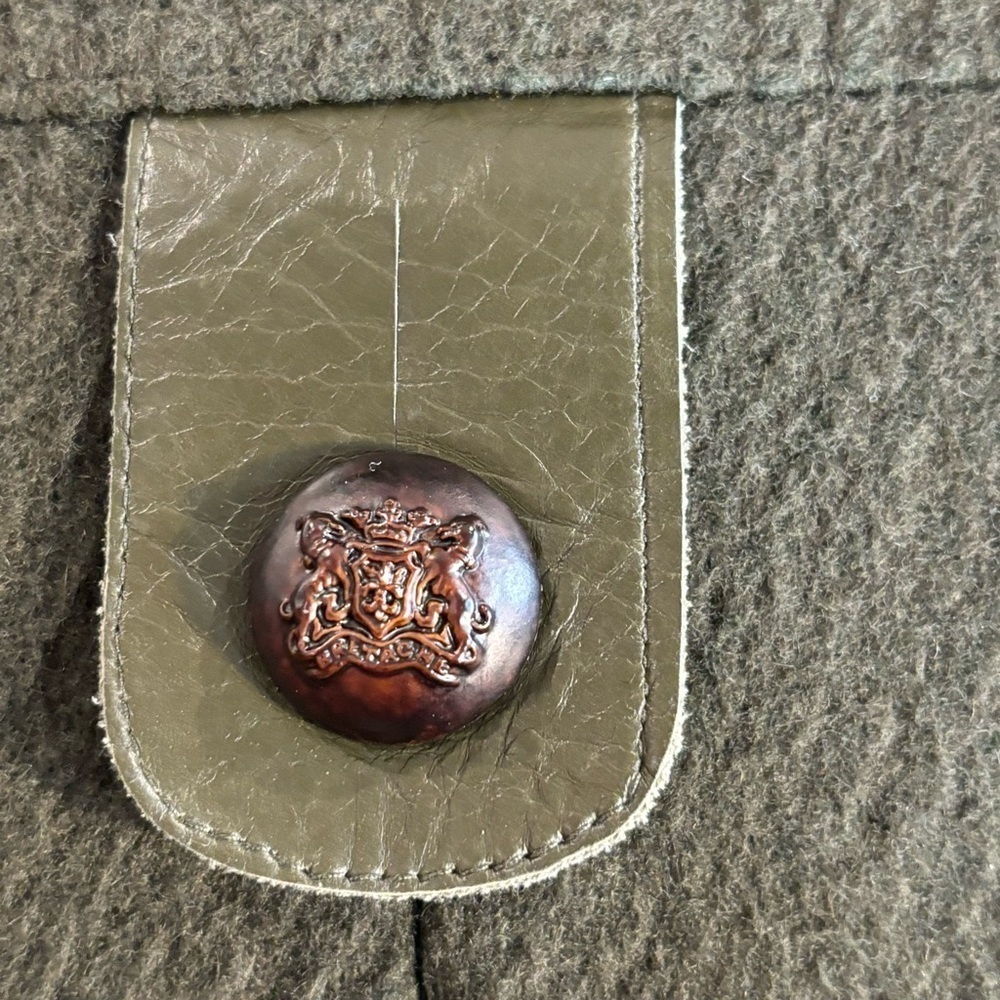 MACKAGE Sx XS Coat Oversized Military Vibes Rounded Hem Wool Blend Lined Leather - Picture 10 of 15